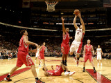 Houston Rockets v Toronto Raptors: Linas Kleiza and Chuck Hayes Photographic Print by Ron Turenne