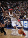 Minnesota Timberwolves v Dallas Mavericks: Jason Terry and Kevin Love Photographic Print by Glenn James