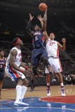 Atlanta Hawks v Detroit Pistons: Josh Smith, Ben Wallace and Charlie Villanueva Photographic Print by Allen Einstein