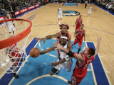 Houston Rockets v Dallas Mavericks: Jason Terry, Brad Miller and Jordan Hill Photographic Print by Glenn James