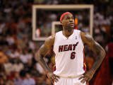 Detroit Pistons v Miami Heat: LeBron James Photographic Print by Mike Ehrmann