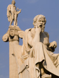 Statues of Socrates and Apollo in Front of the Academy of Athens Photographic Print by Richard Nowitz