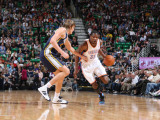 Oklahoma City Thunder v Utah Jazz: Kevin Durant and Andrei Kirilenko Photographic Print by Melissa Majchrzak