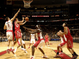 Houston Rockets v Toronto Raptors: Kevin Martin and Andrea Bargnani Photographic Print by Ron Turenne