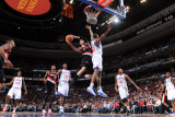 Portland Trail Blazers v Philadelphia 76ers: Rudy Fernandez and Thaddeus Young Photographie par Jesse D. Garrabrant