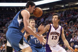 Minnesota Timberwolves v Phoenix Suns: Darko Milicic and Steve Nash Photographic Print by Christian Petersen