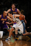 Los Angeles Lakers v Washington Wizards: Kirk Hinrich and Derek Fisher Photographic Print by Ned Dishman