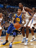 Golden State Warriors v Oklahoma City Thunder: Monta Ellis and Serge Ibaka Photographic Print by Layne Murdoch