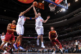 Cleveland Cavaliers  v Philadelphia 76ers: Spencer Hawes and erson Varejao and Joey Graham Photographic Print by Jesse D. Garrabrant