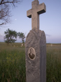 Grave Markers Stand Out in Early Morning at a Cemetery Photographic Print by Phil Schermeister