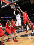 Portland Trail Blazers v San Antonio Spurs: DeJuan Blair, Brandon Roy, Joel Przybilla and LaMarcus  Fotografisk tryk af D. Clarke Evans