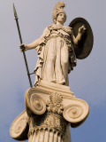 A Statue of Athena on a Column Outside the Academy of Athens Fotografisk tryk af Richard Nowitz
