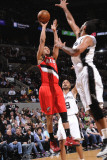 Portland Trail Blazers v San Antonio Spurs: Brandon Roy and Tim Duncan Photographic Print by D. Clarke Evans