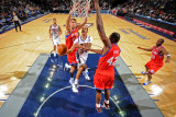 Philadelphia 76ers v New Jersey Nets: Devin Harris, Spencer Hawes and Elton Brand Photographic Print by David Dow