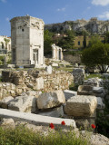 The Tower of the Winds in the Roman Agora and the Acropolis Above Photographic Print by Richard Nowitz
