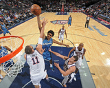 Washington Wizards v New Jersey Nets: Nick Young and Brook Lopez Photographic Print by David Dow