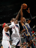 Indiana Pacers v Atlanta Hawks: Josh Smith, Marvin Williams and Danny Granger Photographic Print by Kevin Cox