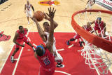 Los Angeles Clippers v Chicago Bulls: Derrick Rose, Baron Davis and DeAndre Jordan Photographic Print by Randy Belice