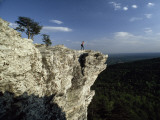 A Solitary Hiker Looks over the Blue Ridge Mountains from Hanging Rock, North Carolina Photographic Print by Raymond Gehman