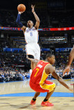 Houston Rockets v Oklahoma City Thunder: Russell Westbrook and Kyle Lowry Photographic Print by Larry W. Smith