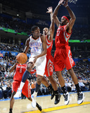 Houston Rockets v Oklahoma City Thunder: Kevin Durant and Jordan Hill Photographic Print by Larry W. Smith