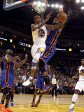 New York Knicks v Golden State Warriors: Monta Ellis and Ronny Turiaf Photographic Print by Ezra Shaw