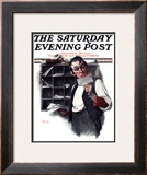 "Sorting the Mail" Saturday Evening Post Cover, February 18,1922 Framed Giclee Print by Norman Rockwell