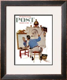 "Triple Self-Portrait" Saturday Evening Post Cover, February 13,1960 Framed Giclee Print by Norman Rockwell