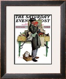 "Bookworm" Saturday Evening Post Cover, August 14,1926 Framed Giclee Print by Norman Rockwell