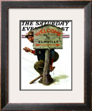 "Welcome to Elmville" Saturday Evening Post Cover, April 20,1929 Framed Giclee Print by Norman Rockwell