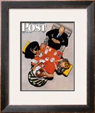 "Bridge Game" or "Playing Cards" Saturday Evening Post Cover, May 15,1948 Framed Giclee Print by Norman Rockwell