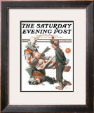 "Circus" or "Meeting the Clown" Saturday Evening Post Cover, May 18,1918 Framed Giclee Print by Norman Rockwell