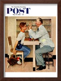 "At the Optometrist" or "Eye Doctor" Saturday Evening Post Cover, May 19,1956 Framed Giclee Print by Norman Rockwell