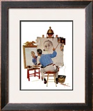 "Triple Self-Portrait", February 13,1960 Framed Giclee Print by Norman Rockwell