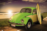 VW BEETLE - With Surfboard Posters
