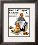 "Exasperated Nanny" Saturday Evening Post Cover, October 24,1936 Framed Giclee Print by Norman Rockwell