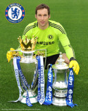 Chelsea_Cech-with Trophies Foto