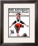 "Leapfrog" Saturday Evening Post Cover, June 28,1919 Framed Giclee Print by Norman Rockwell