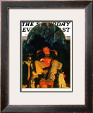 "Dreams" Saturday Evening Post Cover, February 16,1929 Framed Giclee Print by Norman Rockwell