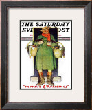 "Merrie Christmas" Saturday Evening Post Cover, December 10,1932 Framed Giclee Print by Norman Rockwell