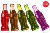 COCA COLA - 5 Bottles Falling Foto