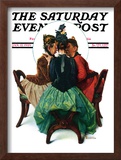 "Three Gossips" Saturday Evening Post Cover, January 12,1929 Framed Giclee Print by Norman Rockwell