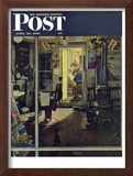 "Shuffleton's Barbershop" Saturday Evening Post Cover, April 29,1950 Framed Giclee Print by Norman Rockwell