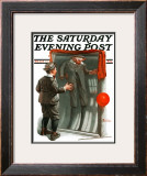 "Boy in Mirror" or "Distortion" Saturday Evening Post Cover, August 13,1921 Framed Giclee Print by Norman Rockwell
