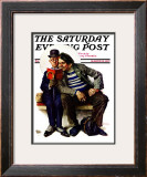 "Plot Thickens" Saturday Evening Post Cover, March 12,1927 Framed Giclee Print by Norman Rockwell