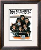 "Charlie Chaplin Fans" Saturday Evening Post Cover, October 14,1916 Framed Giclee Print by Norman Rockwell