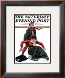"Skating Lesson" Saturday Evening Post Cover, February 7,1920 Framed Giclee Print by Norman Rockwell