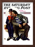 "Plot Thickens" Saturday Evening Post Cover, March 12,1927 Framed Giclee Print by Norman Rockwell