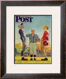 "Coin Toss" Saturday Evening Post Cover, October 21,1950 Framed Giclee Print by Norman Rockwell