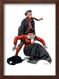 "Skating Lesson", February 7,1920 Framed Giclee Print by Norman Rockwell